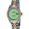 Image 2 : Rolex Ladies 2 Tone 14K Green VS Diamond Datejust Wristwatch