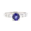 Image 2 : 1.20 ctw Sapphire and Diamond Ring - 18KT White Gold