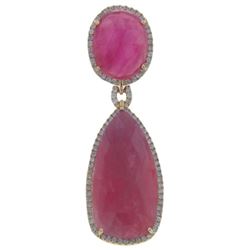 14k White Gold 19.09CTW Diamond and Flat Sapphire Pendant, (SI3/G)