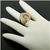 Image 7 : 14k Yellow Gold Bezel Pear Morganite & Diamond Channels 8.05 ctw Large Ring