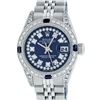 Image 1 : Rolex Ladies Stainless Steel Quickset Blue Diamond Lugs Datejust Wristwatch