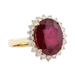 9.18 ctw Ruby and Diamond Ring - 14KT Yellow Gold