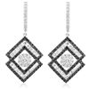 Image 1 : 18k White Gold 2.25CTW Diamond and Black Diamonds Earrings, (VS1-VS2/G)