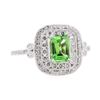 Image 1 : 1.21 ctw Tsavorite and Diamond Ring - Platinum