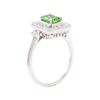 Image 4 : 1.21 ctw Tsavorite and Diamond Ring - Platinum