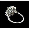 Image 2 : 4.15 ctw Aquamarine and Diamond Ring - 14KT White Gold