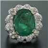 Image 3 : 18K White Gold 15.15 ctw Large Oval Brilliant GIA Emerald & Diamond Ring