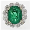 Image 5 : 18K White Gold 15.15 ctw Large Oval Brilliant GIA Emerald & Diamond Ring