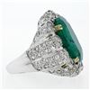 Image 7 : 18K White Gold 15.15 ctw Large Oval Brilliant GIA Emerald & Diamond Ring