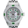 Image 1 : Rolex Ladies Stainless Steel MOP Emerald & Diamond Datejust Wristwatch