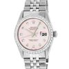 Image 1 : Rolex Mens Stainless Steel Pink Diamond 36MM Datejust Wristwatch