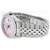 Image 4 : Rolex Mens Stainless Steel Pink Diamond 36MM Datejust Wristwatch