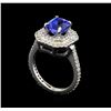 Image 4 : 14KT White Gold 2.00 ctw Tanzanite and Diamond Ring