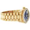 Image 9 : Rolex Mens 18K Yellow Blue Vignette Diamond Lugs Quickset President Wristwatch W