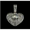 Image 1 : 1.71 ctw Diamond Heart Pendant - 18KT White Gold