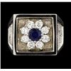 Image 2 : 1.71 ctw Sapphire and Diamond Ring - 14KT White Gold