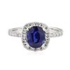 Image 2 : 1.98 ctw Sapphire and Diamond Ring - 14KT White Gold