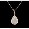 Image 1 : 14KT White Gold 0.77 ctw Diamond Pendant With Chain