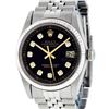 Image 3 : Rolex Mens Stainless Steel 36MM Black Diamond Datejust Wristwatch