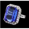 Image 1 : GIA Cert 32.86 ctw Tanzanite and Diamond Ring - 14KT White Gold