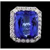 Image 2 : GIA Cert 32.86 ctw Tanzanite and Diamond Ring - 14KT White Gold