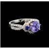 Image 1 : 14KT White Gold 1.92 ctw Tanzanite, Sapphire and Diamond Ring