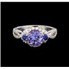 Image 2 : 14KT White Gold 1.92 ctw Tanzanite, Sapphire and Diamond Ring