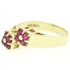 Image 6 : 14K Yellow Gold 0.60 ctw Dual 4 Blood Red Ruby Cluster Bypass Ring