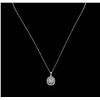 Image 2 : 14KT White Gold 0.95 ctw Diamond Pendant With Chain
