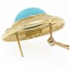 Image 7 : 14k Yellow Gold Round Bezel Set Turquoise Button Earrings