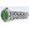Image 4 : Rolex Ladies Stainless Steel Green Diamond & Emerald 26MM Datejust Wristwatch