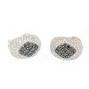Image 5 : 18k Solid White Gold 3.60 ctw White & Black Diamond Drenched Dome Button Earring