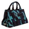 Image 1 : Prada Blue Purple Camo Canvas Medium Canapa Shopping Tote Bag