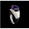 Image 4 : Crayola 3.95 ctw Amethyst and White Sapphire Ring - .925 Silver