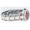Image 5 : Rolex Ladies Stainless Steel Red Vignette Diamond Quickset Datejust Wristwatch W