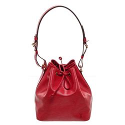 Louis Vuitton Red Epi Leather Noe PM Drawstring Shoulder Bag