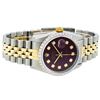 Image 7 : Rolex Mens 2 Tone 14K Maroon Diamond 36MM Datejust Wristwatch