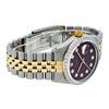 Image 8 : Rolex Mens 2 Tone 14K Maroon Diamond 36MM Datejust Wristwatch