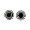 Image 1 : 3.92 ctw Black Diamond Earrings - 14KT White Gold