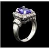 Image 4 : 2.93 ctw Tanzanite and Diamond Ring - 14KT White Gold