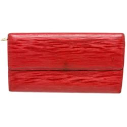 Louis Vuitton Red Epi Leather Sarah Long Wallet