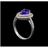 Image 4 : 18KT White Gold 1.15 ctw Tanzanite and Diamond Ring
