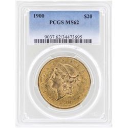 1900 $20 Liberty Head Double Eagle Gold Coin PCGS MS62