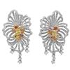 Image 1 : 18k Three Tone Gold 6.01CTW Multicolor Dia, Pink Diamond and Diamond Earrings, (