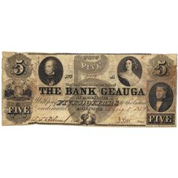 1854 $5 The Bank of Geuga, Painesville, OH Obsolete Bank Note