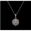 Image 1 : 0.55 ctw Diamond Pendant With Chain - 14KT White Gold