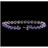 Image 3 : 14KT White Gold 12.69 ctw Tanzanite and Diamond Bracelet