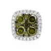 Image 1 : 14k White Gold 0.46CTW Diamond and Green Dia Pendant, (SI/H)