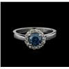 Image 2 : 0.83 ctw Blue Diamond Ring - 14KT White Gold