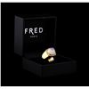 Image 1 : Fred of Paris Pain De Sucre Chalcedony and Diamond Ring - 18KT Yellow Gold